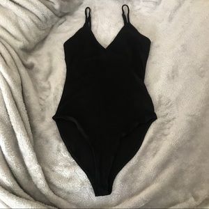 NWOT Forever 21 Black Ribbed Bodysuit